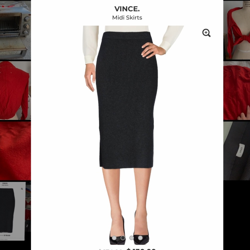 Vince ribbed knit pencil skirt